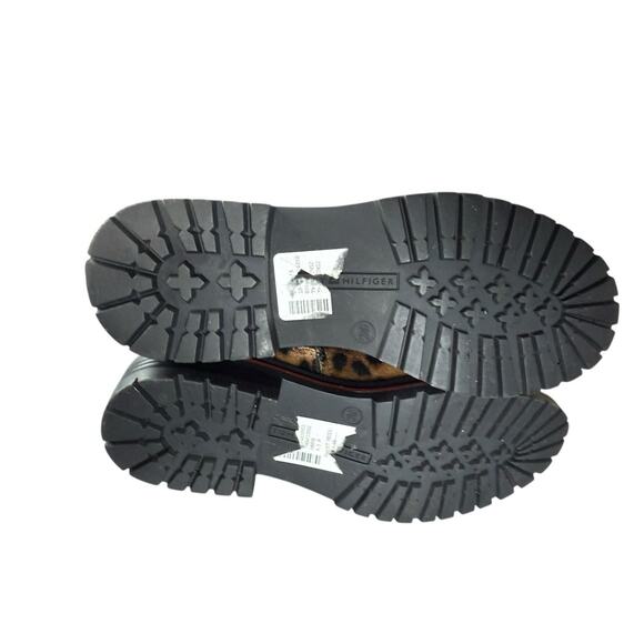 NEW Tommy Hilfiger Parsins Leopard Velvet Combat Boots Size 6.5 Chunky Sole - Picture 6 of 6